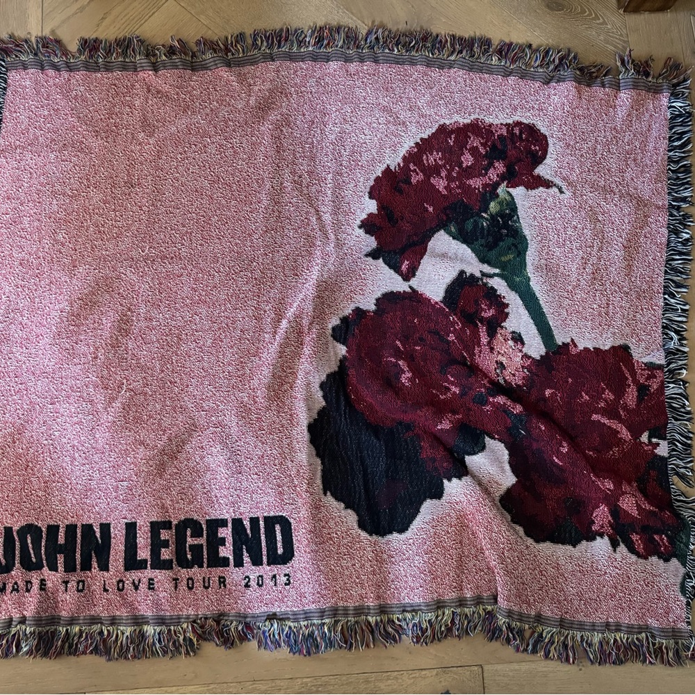 John Legend Tour Blanket with Floral Design